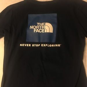 The North Face navy blue logo design